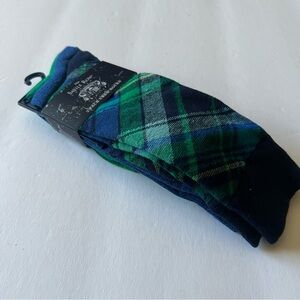 THE SAVILE ROW MENS 3 PAIR PACK CREW SOCKS BLUE AND GREEN OS NWT